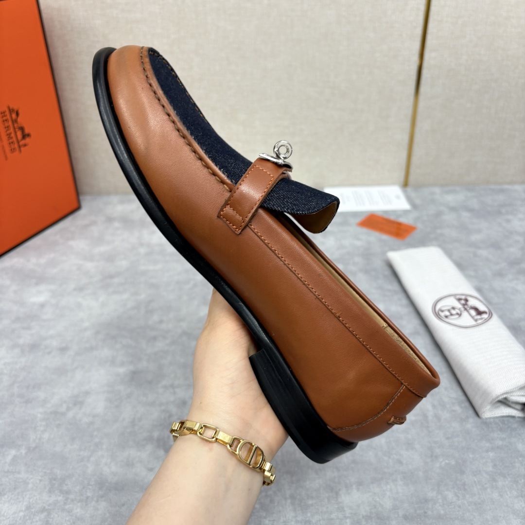 💋💍 H家 爱马-仕 Herme* 新品Destin 牛仔乐福鞋 官方 14,400 新款男士