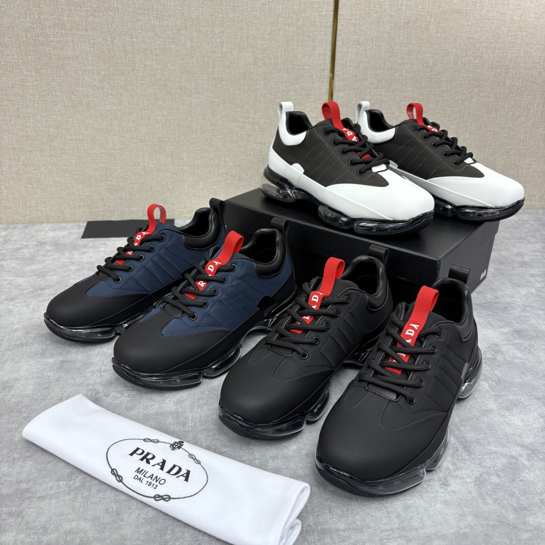 💋💍P家新品  Prad*/普拉-达  男士新款气垫鞋，厚底休闲鞋出货，奢华与实用的完美融合
这款Pra