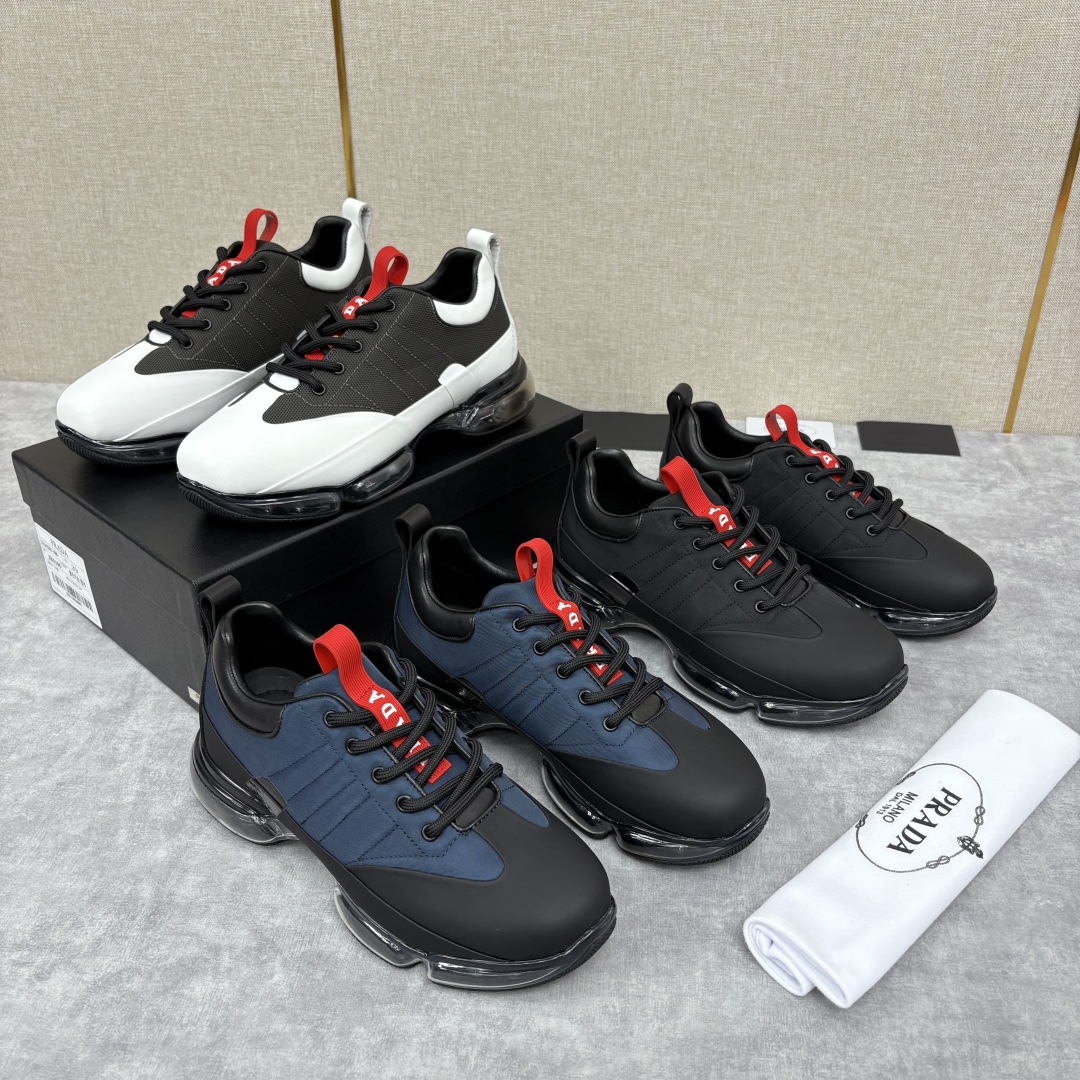 💋💍P家新品  Prad*/普拉-达  男士新款气垫鞋，厚底休闲鞋出货，奢华与实用的完美融合
这款Pra