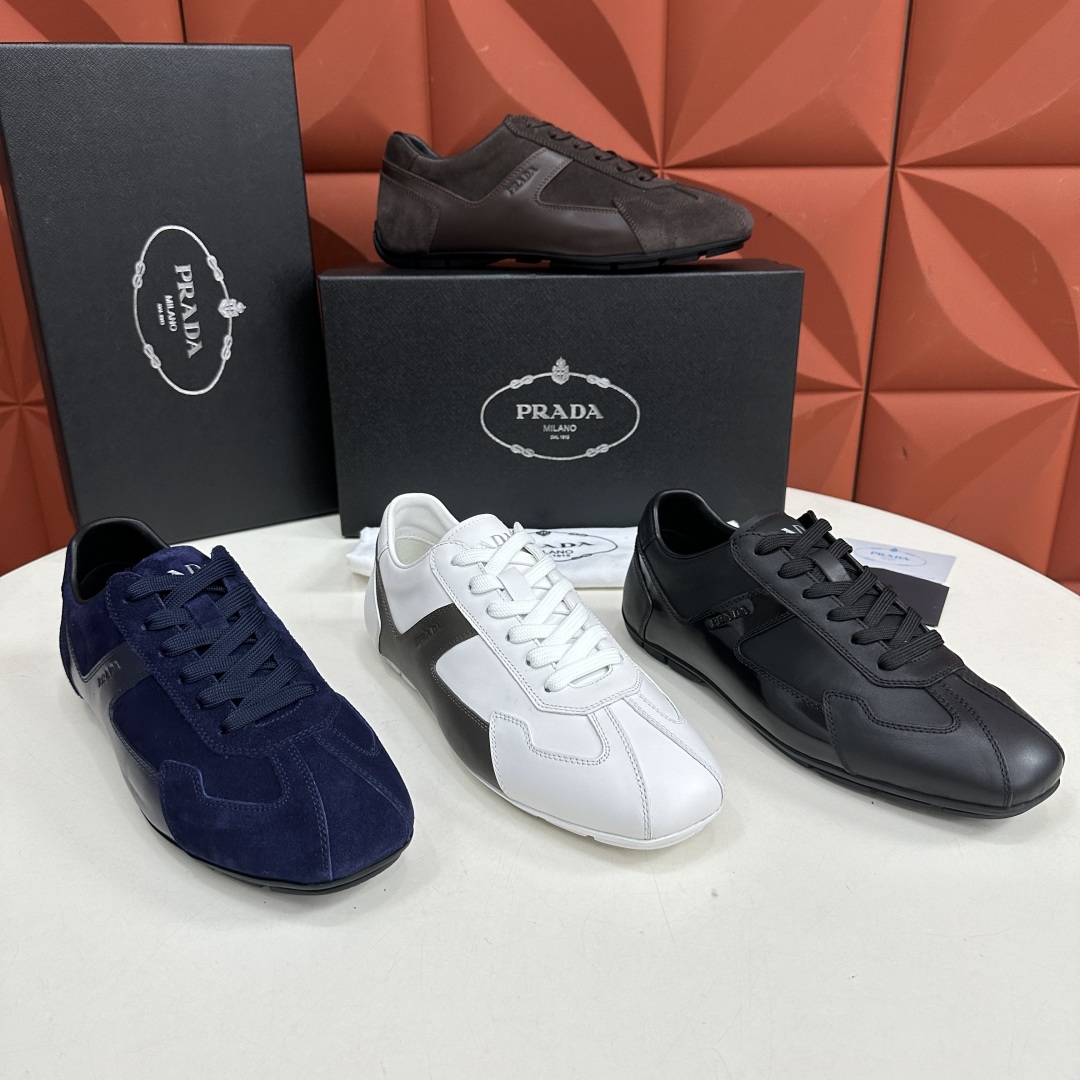 💋💍P家新品  Prad* 红标系列慢跑运动鞋 官方6800 采用全牛皮拼接翻毛皮打造，极具Prad* 