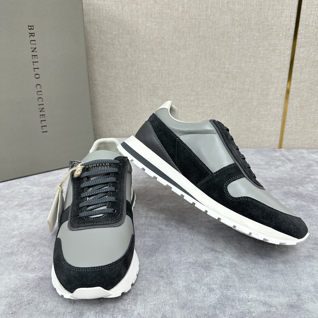 💋💍BC新品 Brunello Cucinell* 牛皮拼接低帮运动鞋 官方 8.600 新材料
