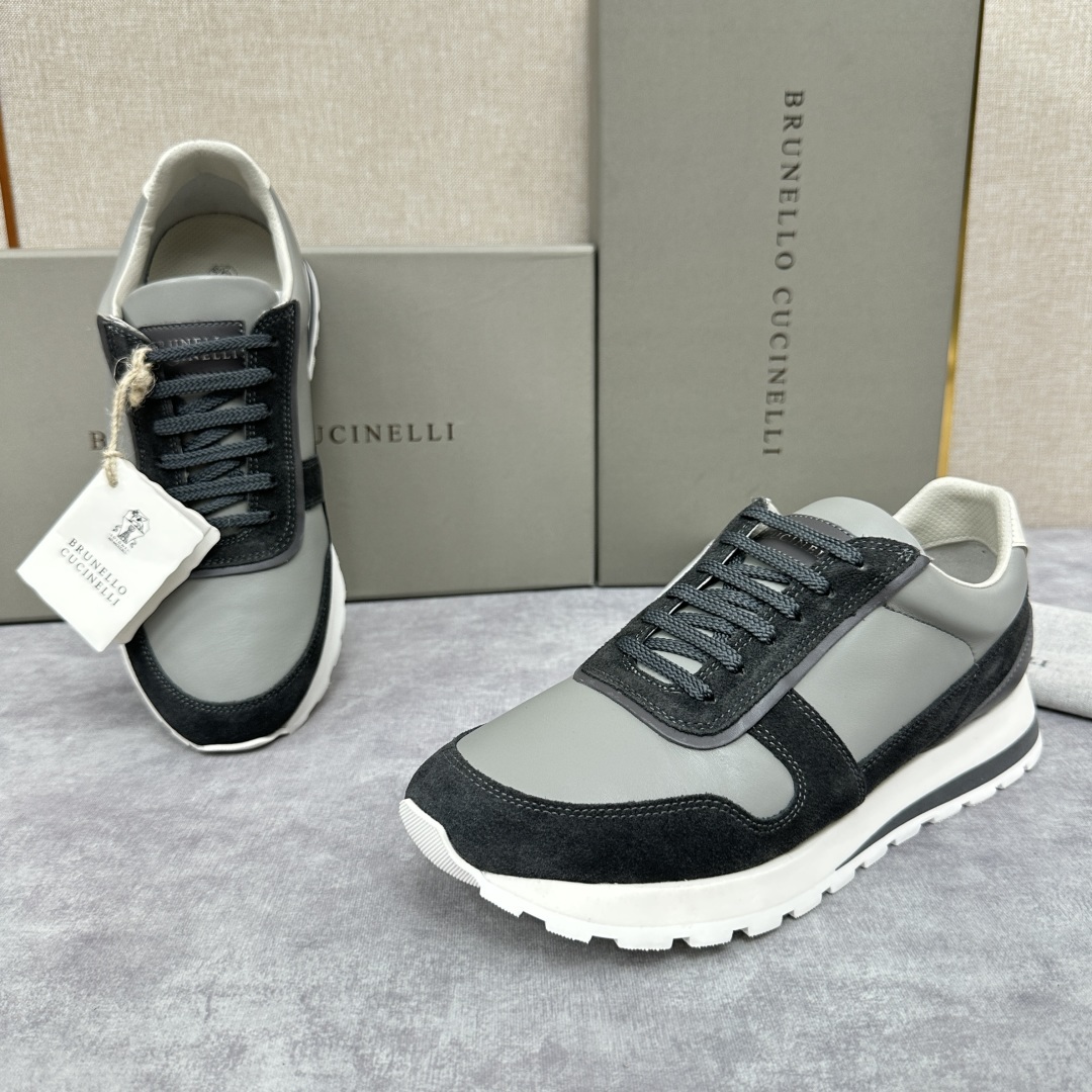 💋💍BC新品 Brunello Cucinell* 牛皮拼接低帮运动鞋 官方 8.600 新材料