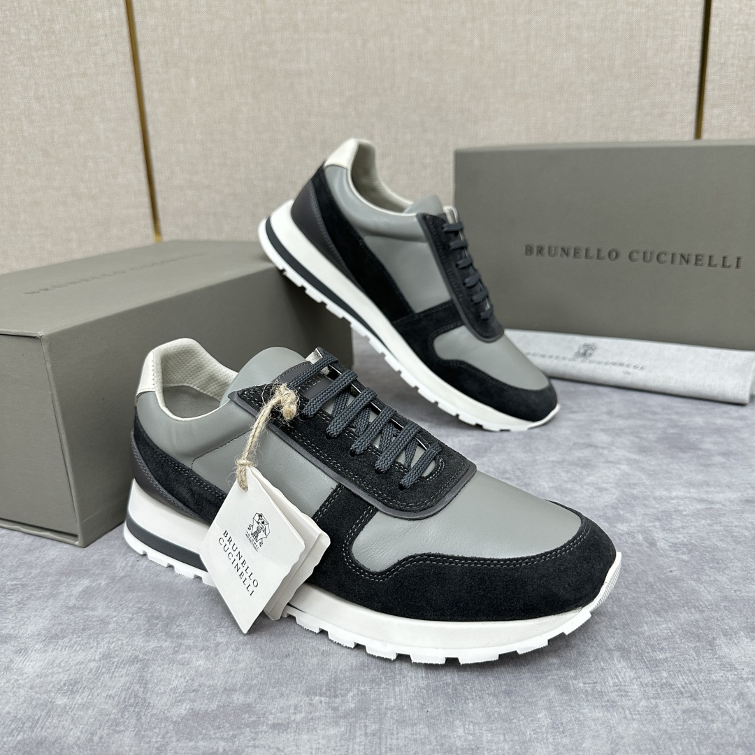 💋💍BC新品 Brunello Cucinell* 牛皮拼接低帮运动鞋 官方 8.600 新材料