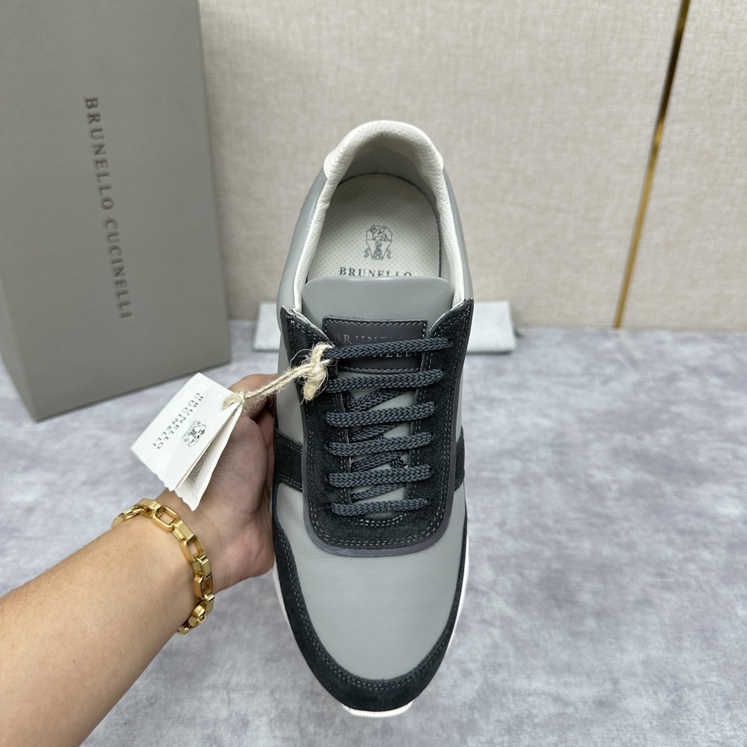 💋💍BC新品 Brunello Cucinell* 牛皮拼接低帮运动鞋 官方 8.600 新材料