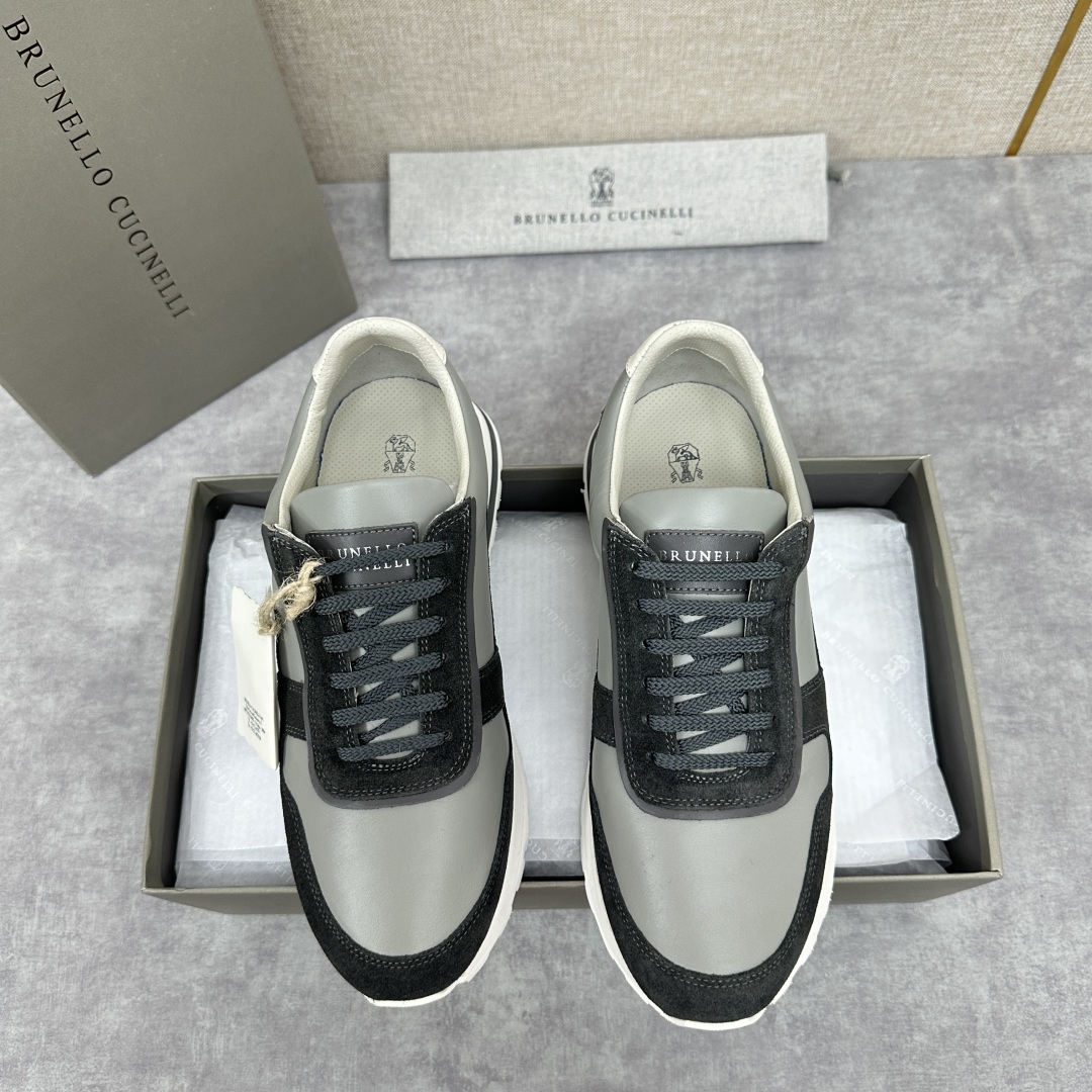 💋💍BC新品 Brunello Cucinell* 牛皮拼接低帮运动鞋 官方 8.600 新材料