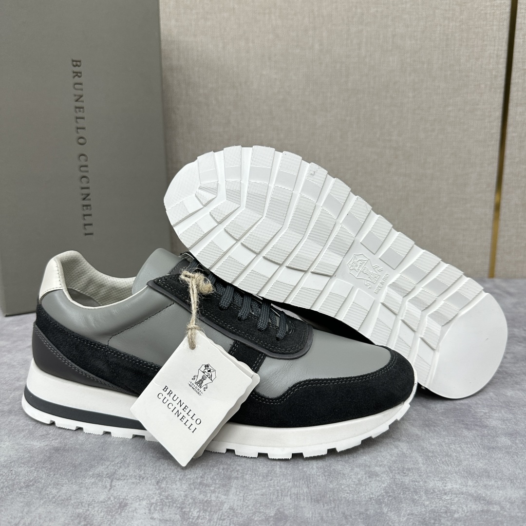 💋💍BC新品 Brunello Cucinell* 牛皮拼接低帮运动鞋 官方 8.600 新材料
