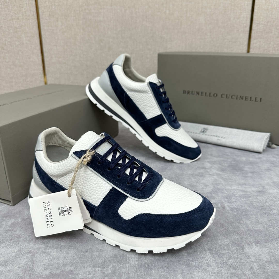 💋💍BC新品 Brunello Cucinell* 牛皮拼接低帮运动鞋 官方 8.600 新材料