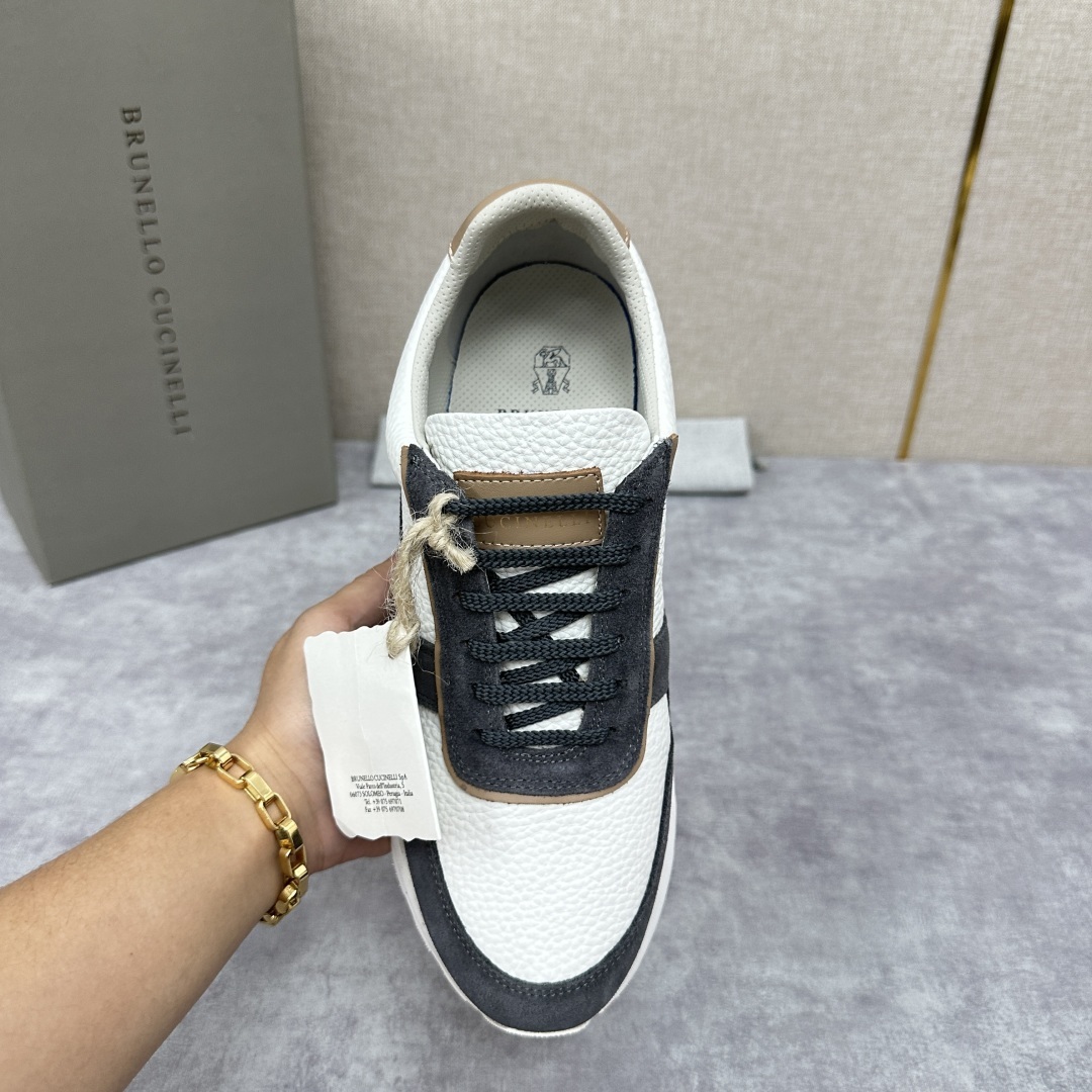 💋💍BC新品 Brunello Cucinell* 牛皮拼接低帮运动鞋 官方 8.600 新材料