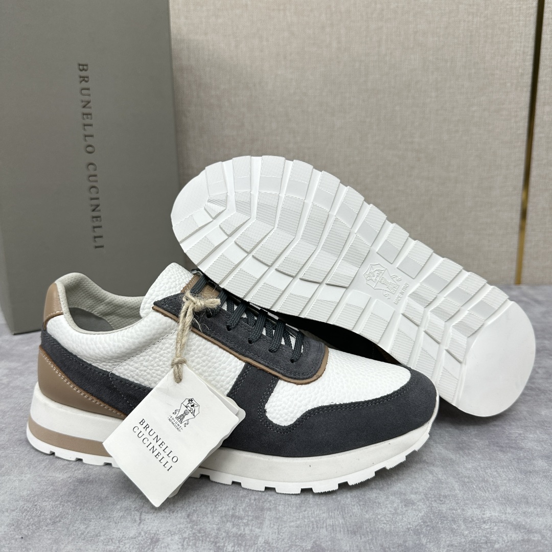 💋💍BC新品 Brunello Cucinell* 牛皮拼接低帮运动鞋 官方 8.600 新材料