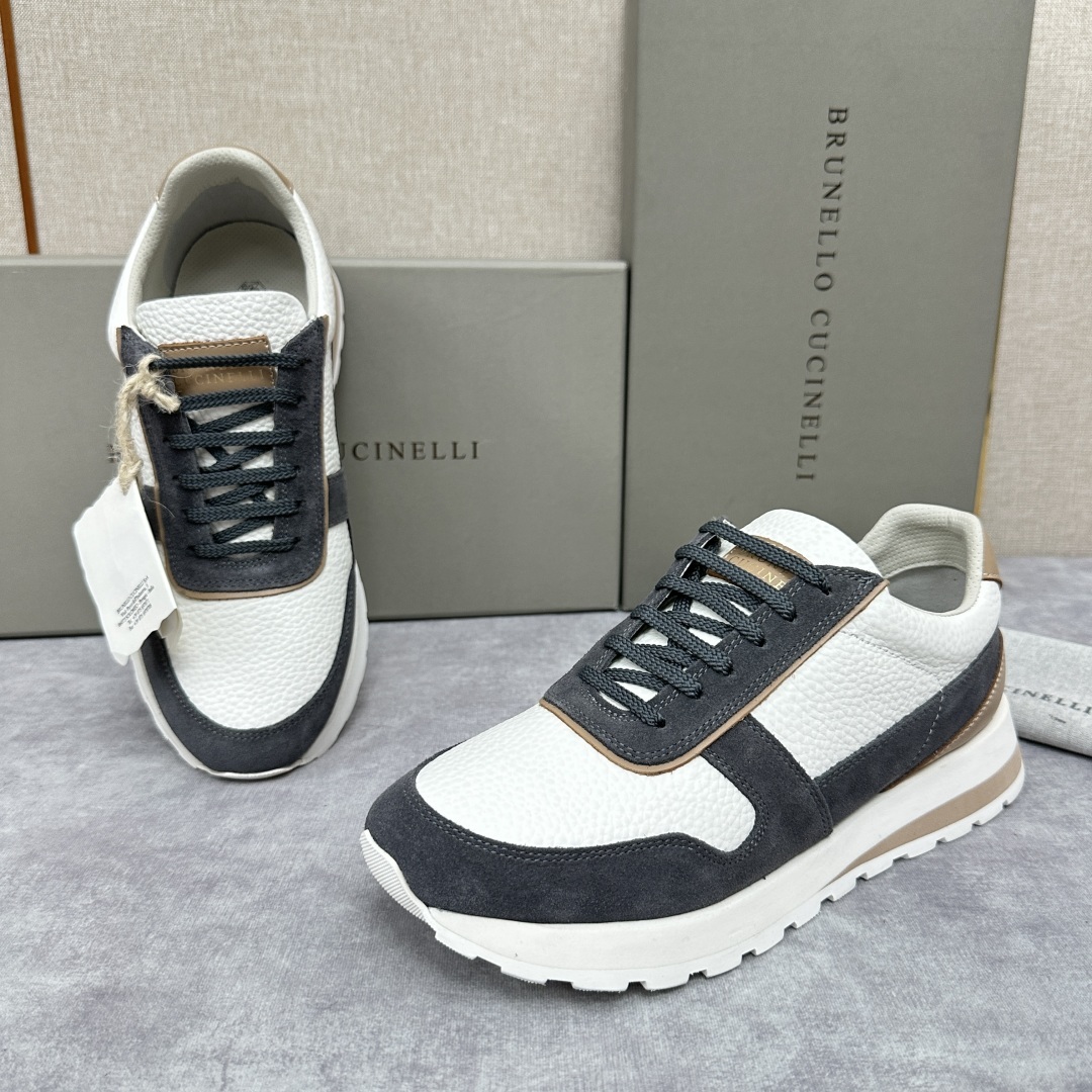 💋💍BC新品 Brunello Cucinell* 牛皮拼接低帮运动鞋 官方 8.600 新材料