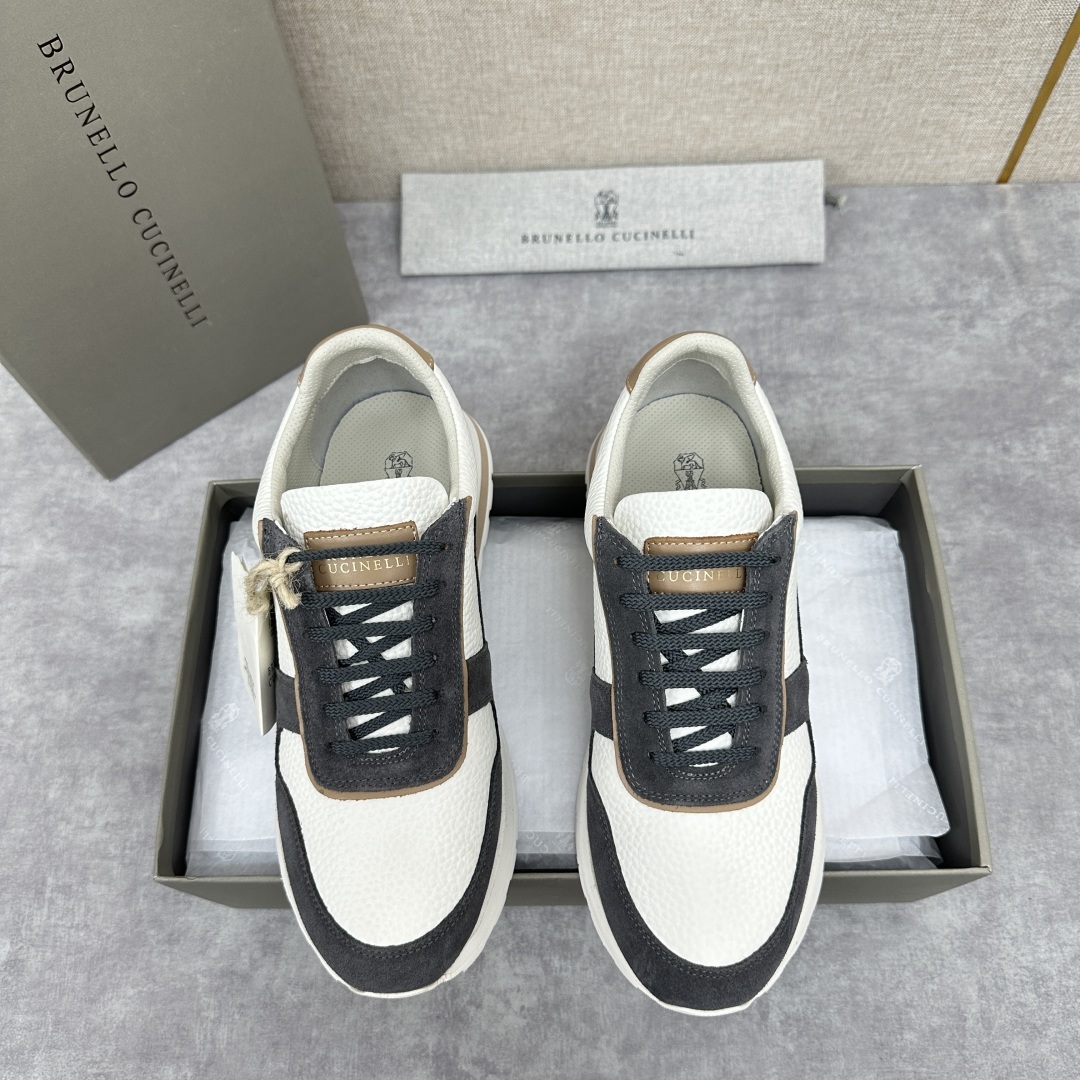 💋💍BC新品 Brunello Cucinell* 牛皮拼接低帮运动鞋 官方 8.600 新材料