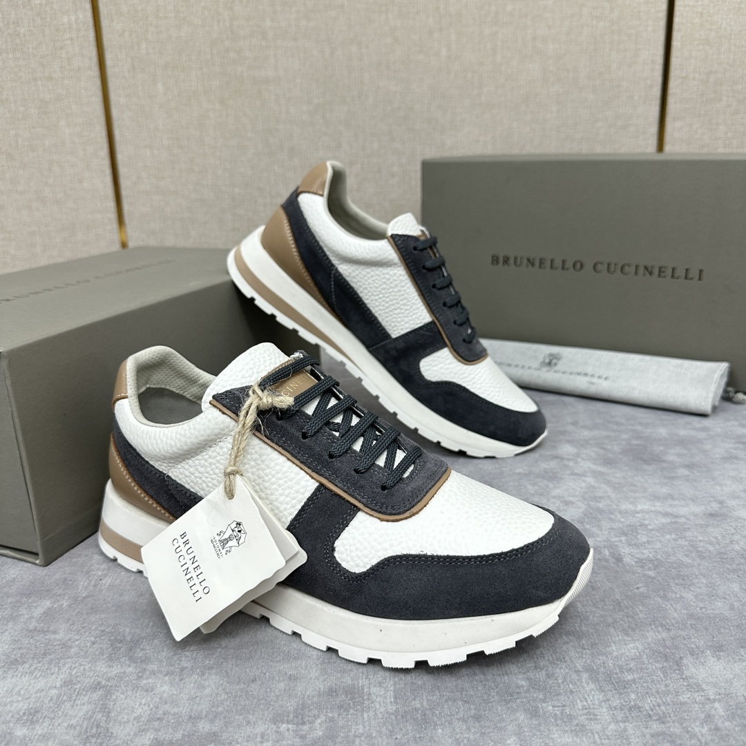 💋💍BC新品 Brunello Cucinell* 牛皮拼接低帮运动鞋 官方 8.600 新材料