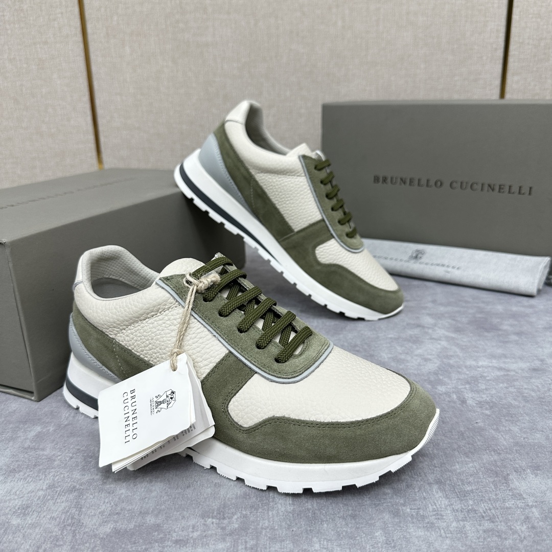 💋💍BC新品 Brunello Cucinell* 牛皮拼接低帮运动鞋 官方 8.600 新材料