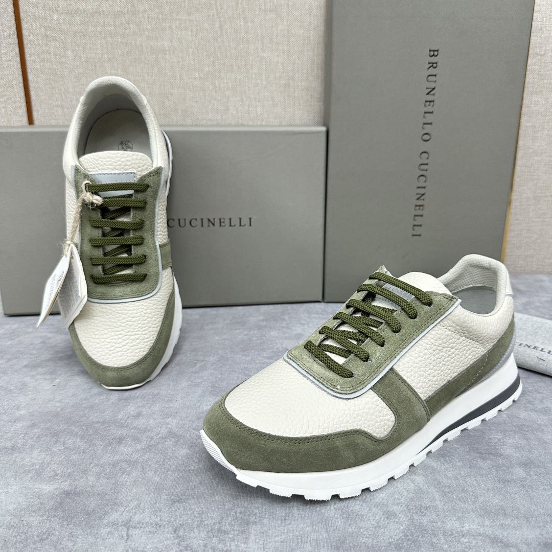 💋💍BC新品 Brunello Cucinell* 牛皮拼接低帮运动鞋 官方 8.600 新材料