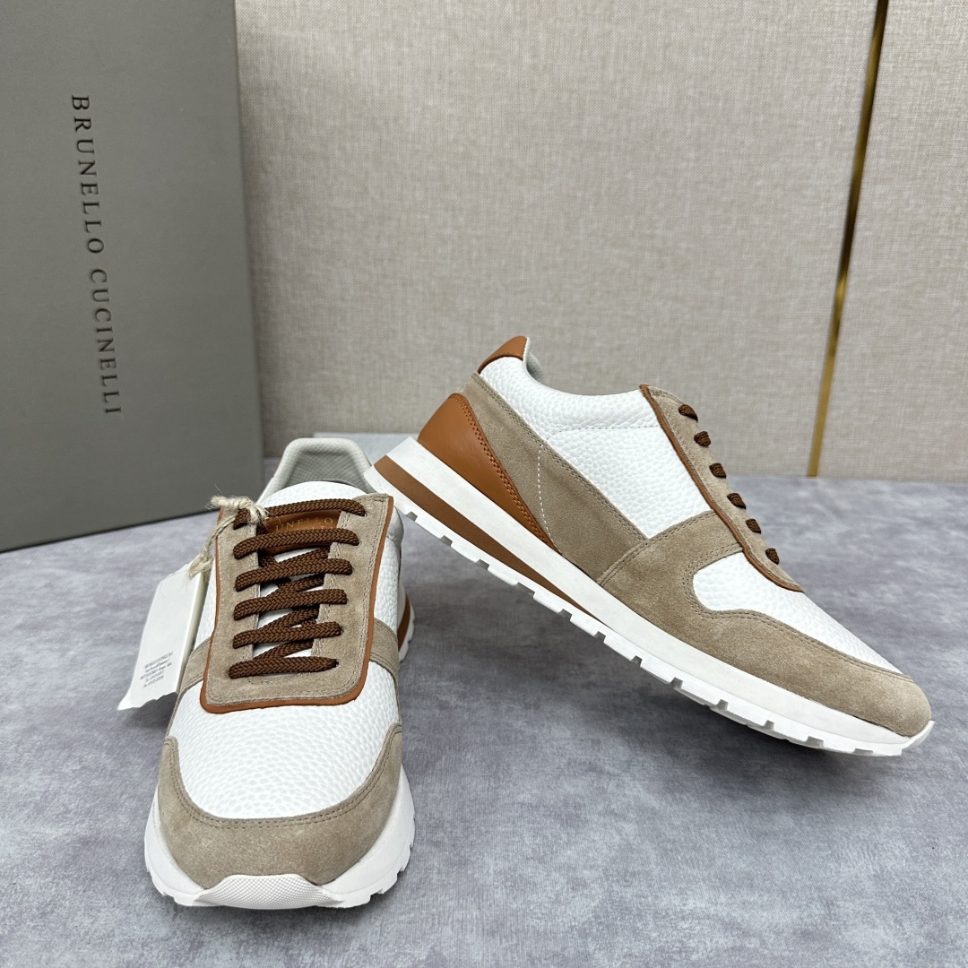 💋💍BC新品 Brunello Cucinell* 牛皮拼接低帮运动鞋 官方 8.600 新材料
