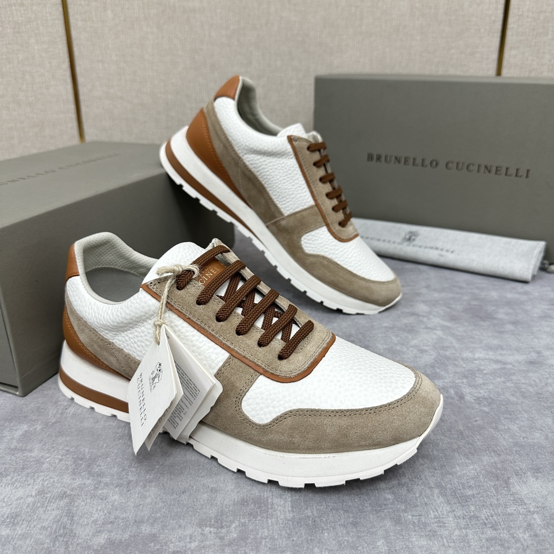 💋💍BC新品 Brunello Cucinell* 牛皮拼接低帮运动鞋 官方 8.600 新材料