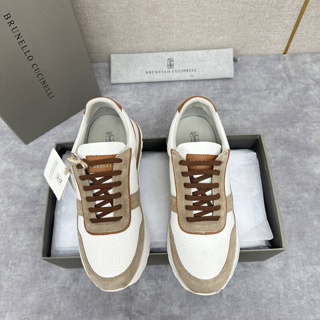 💋💍BC新品 Brunello Cucinell* 牛皮拼接低帮运动鞋 官方 8.600 新材料