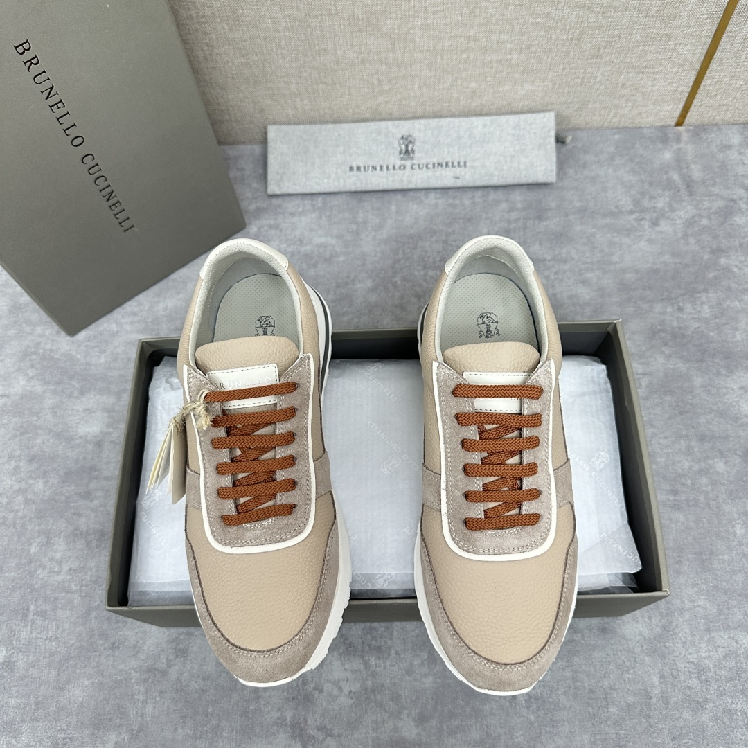💋💍BC新品 Brunello Cucinell* 牛皮拼接低帮运动鞋 官方 8.600 新材料