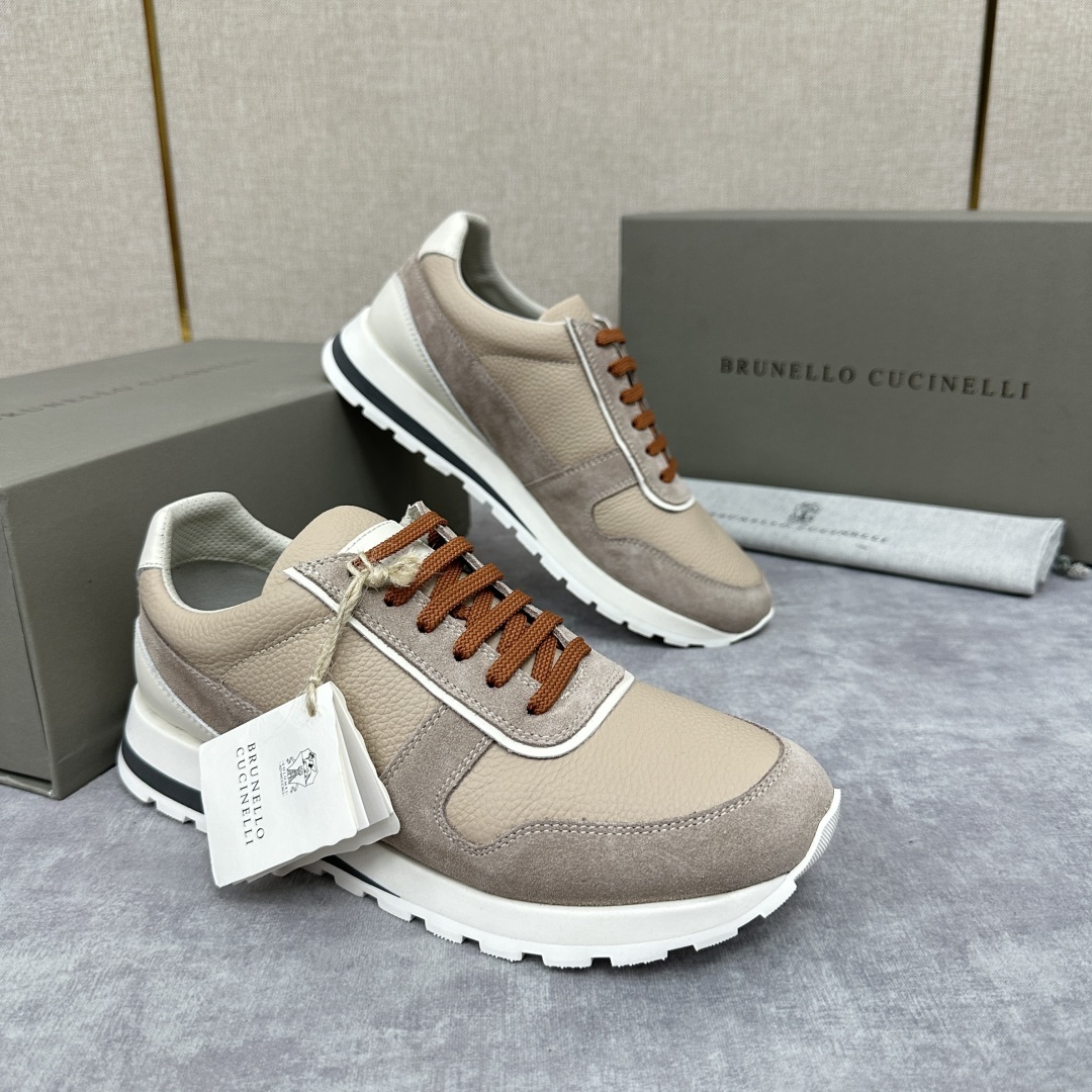 💋💍BC新品 Brunello Cucinell* 牛皮拼接低帮运动鞋 官方 8.600 新材料