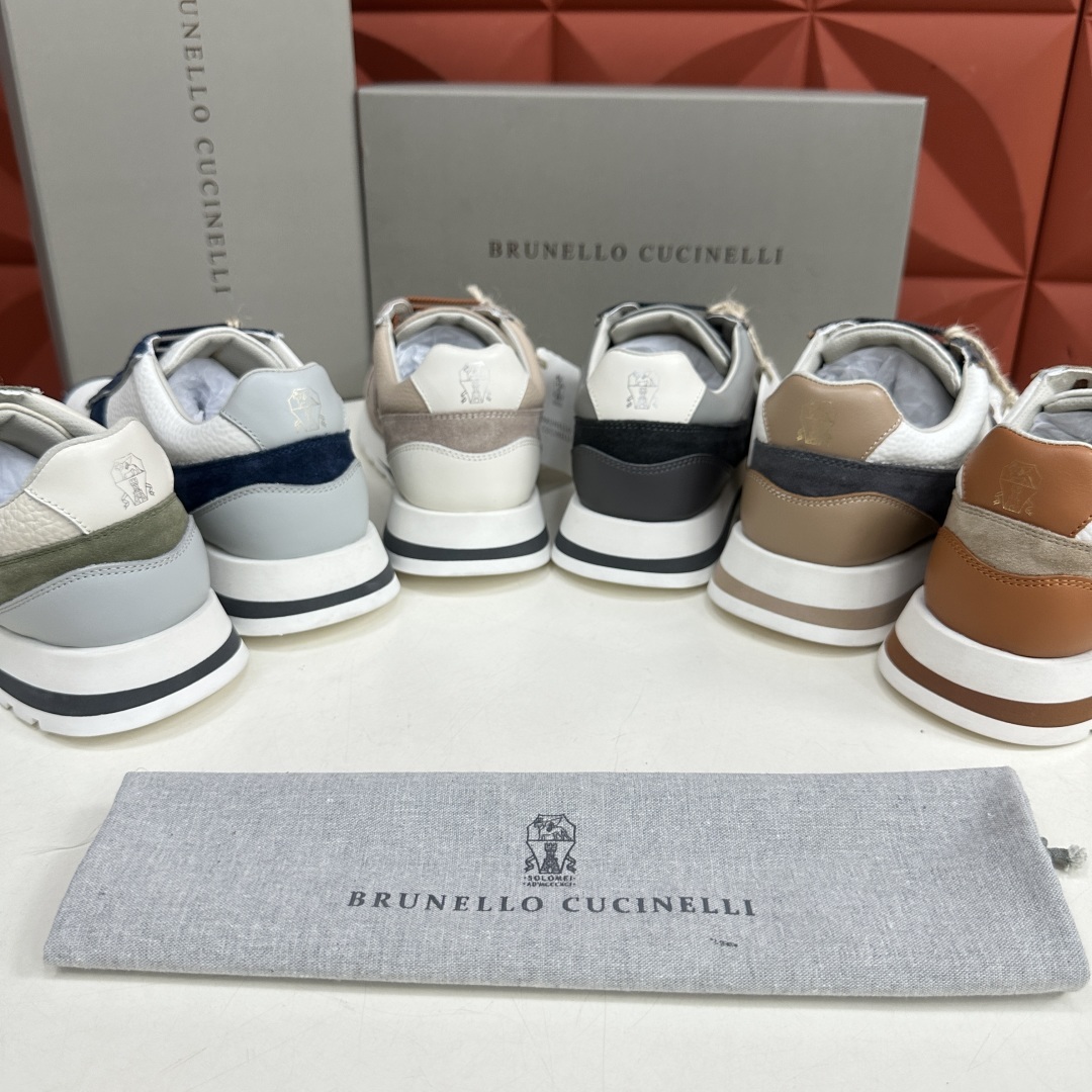 💋💍BC新品 Brunello Cucinell* 牛皮拼接低帮运动鞋 官方 8.600 新材料