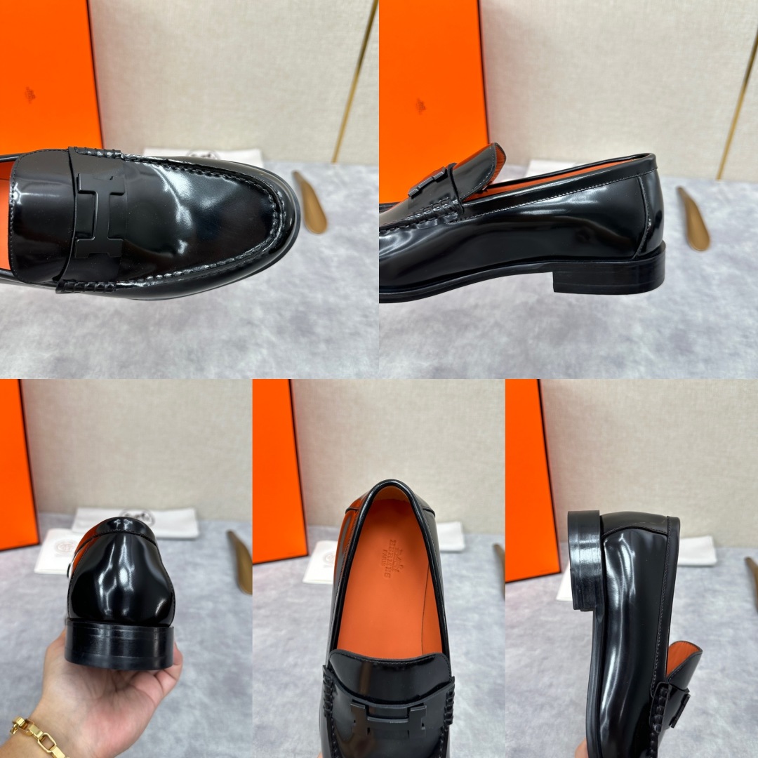 💋💍 H家  爱马-仕 新品Destin乐福鞋  官方 9700  新款男士便鞋上🆕   一脚蹬套脚乐福