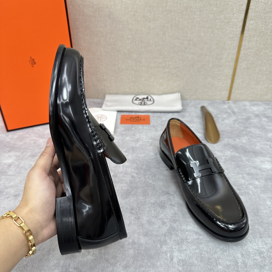 💋💍 H家  爱马-仕 新品Destin乐福鞋  官方 9700  新款男士便鞋上🆕   一脚蹬套脚乐福
