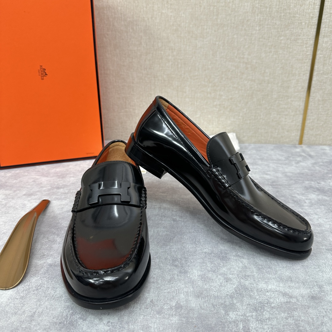 💋💍 H家  爱马-仕 新品Destin乐福鞋  官方 9700  新款男士便鞋上🆕   一脚蹬套脚乐福