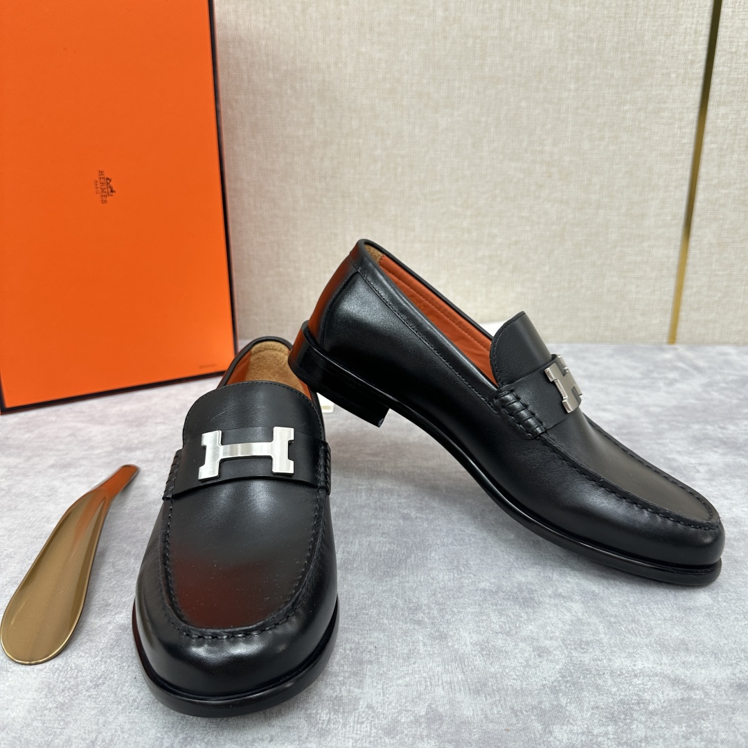 💋💍 H家  爱马-仕 新品Destin乐福鞋  官方 9700  新款男士便鞋上🆕   一脚蹬套脚乐福