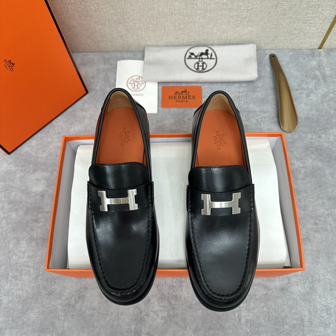 💋💍 H家  爱马-仕 新品Destin乐福鞋  官方 9700  新款男士便鞋上🆕   一脚蹬套脚乐福