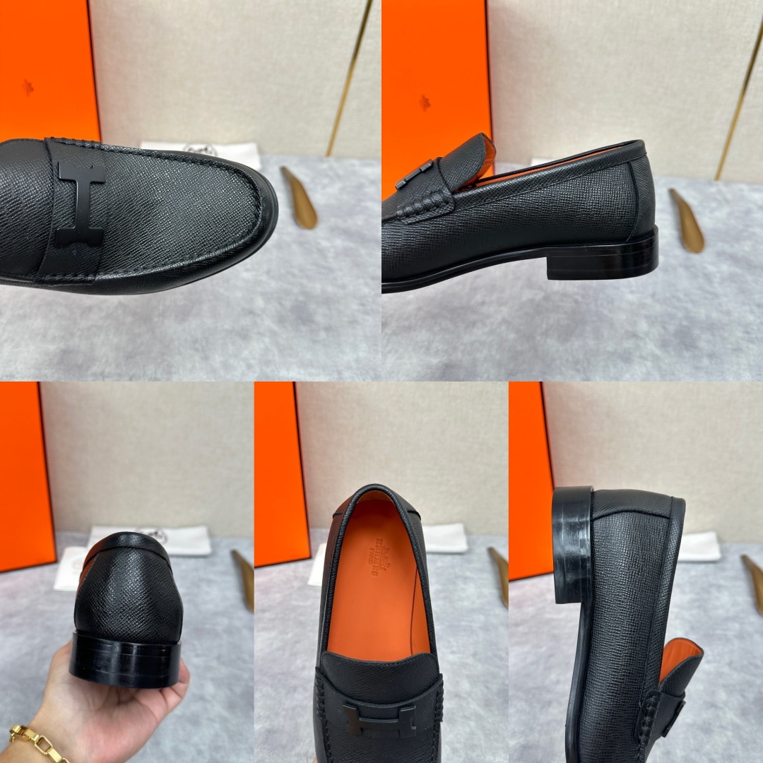 💋💍 H家  爱马-仕 新品Destin乐福鞋  官方 9700  新款男士便鞋上🆕   一脚蹬套脚乐福