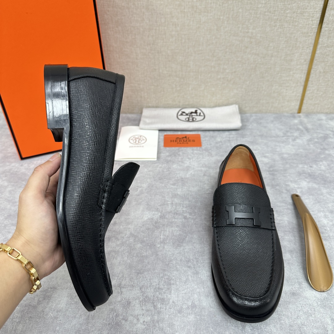 💋💍 H家  爱马-仕 新品Destin乐福鞋  官方 9700  新款男士便鞋上🆕   一脚蹬套脚乐福