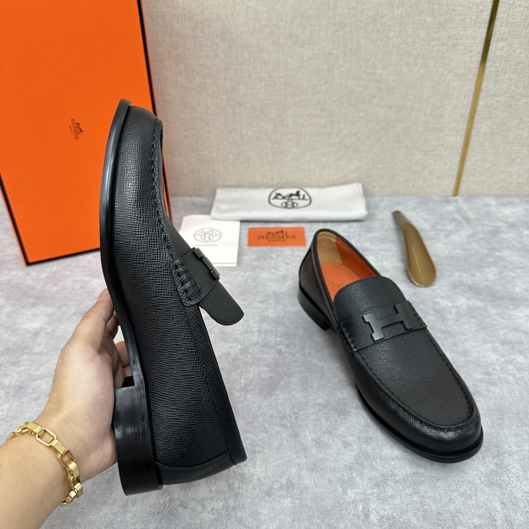 💋💍 H家  爱马-仕 新品Destin乐福鞋  官方 9700  新款男士便鞋上🆕   一脚蹬套脚乐福