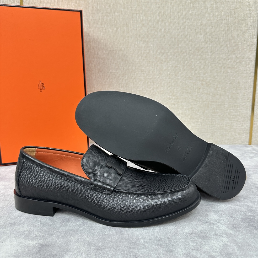 💋💍 H家  爱马-仕 新品Destin乐福鞋  官方 9700  新款男士便鞋上🆕   一脚蹬套脚乐福