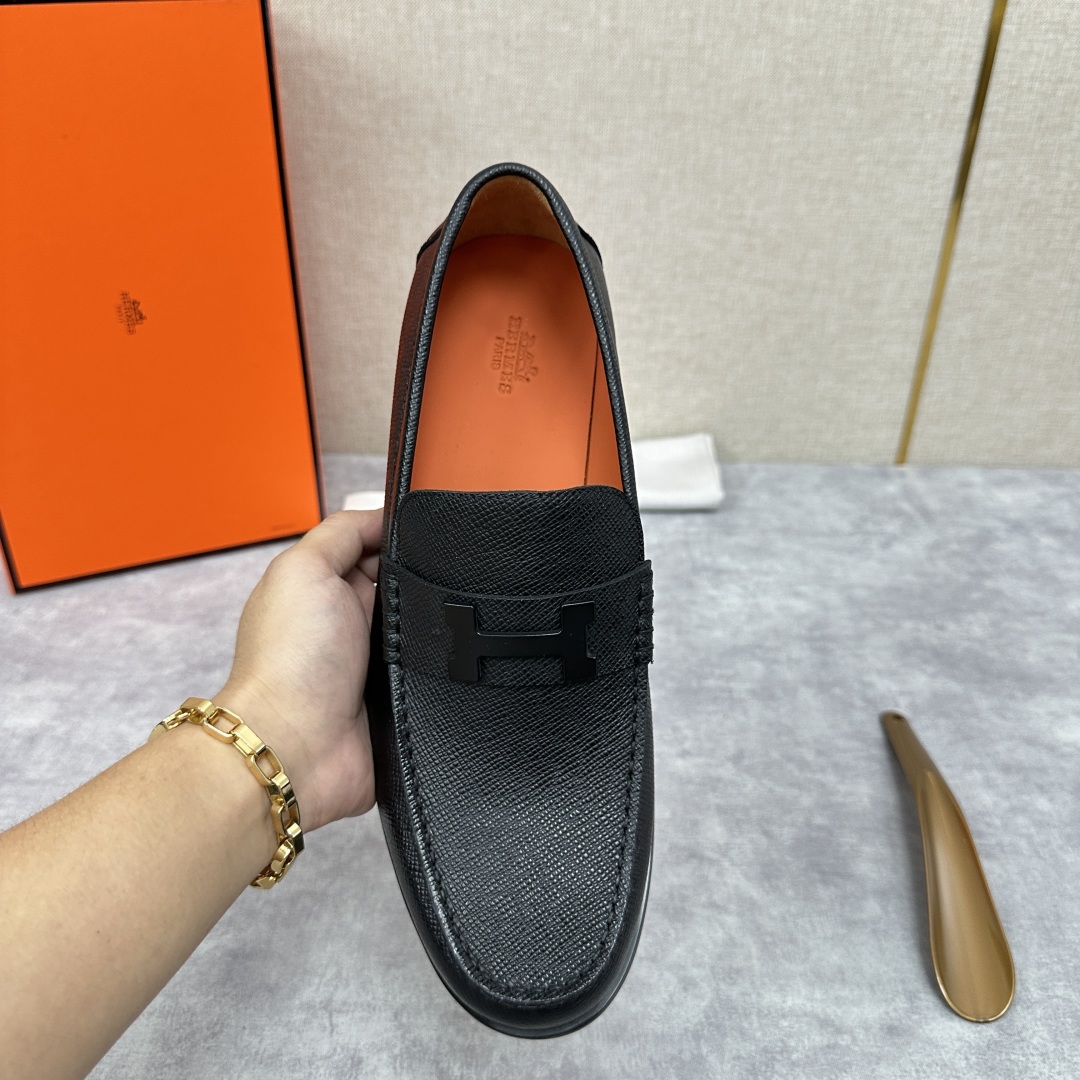 💋💍 H家  爱马-仕 新品Destin乐福鞋  官方 9700  新款男士便鞋上🆕   一脚蹬套脚乐福