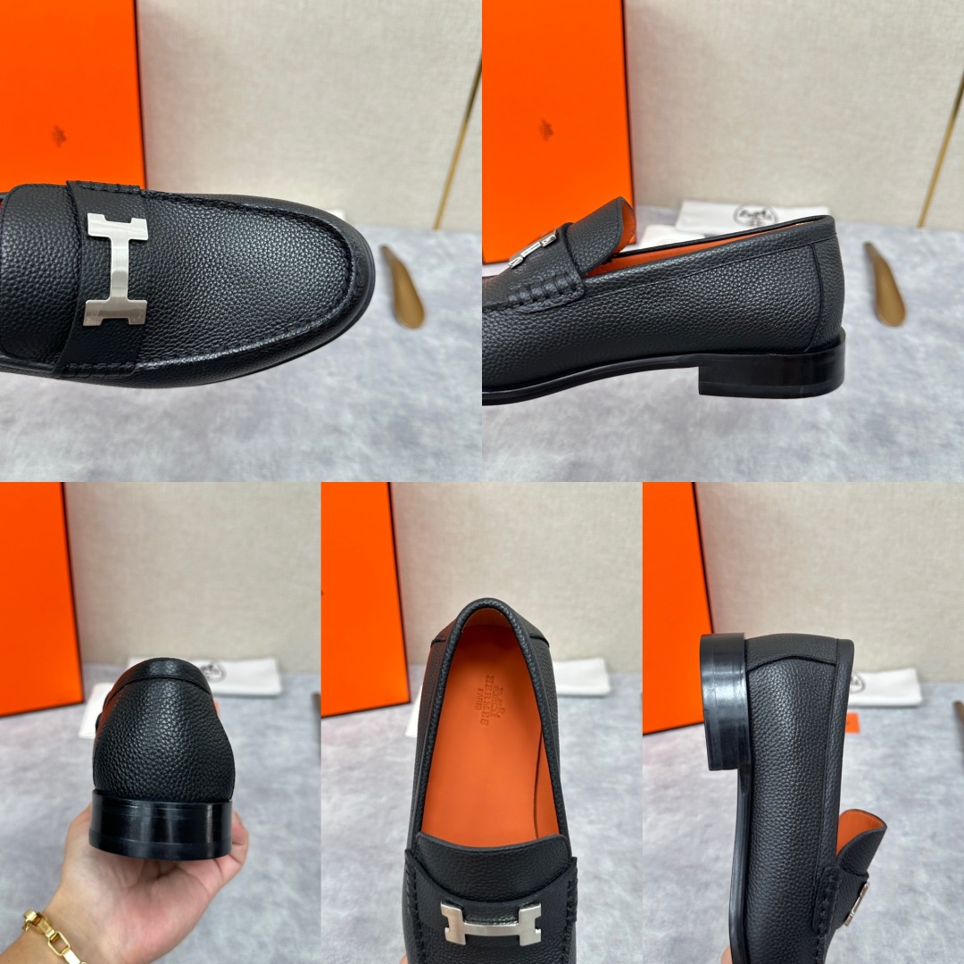 💋💍 H家  爱马-仕 新品Destin乐福鞋  官方 9700  新款男士便鞋上🆕   一脚蹬套脚乐福