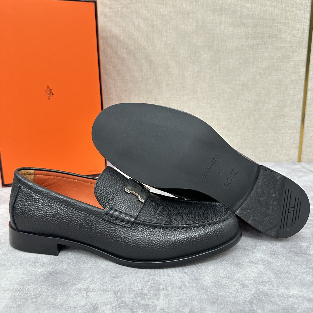 💋💍 H家  爱马-仕 新品Destin乐福鞋  官方 9700  新款男士便鞋上🆕   一脚蹬套脚乐福
