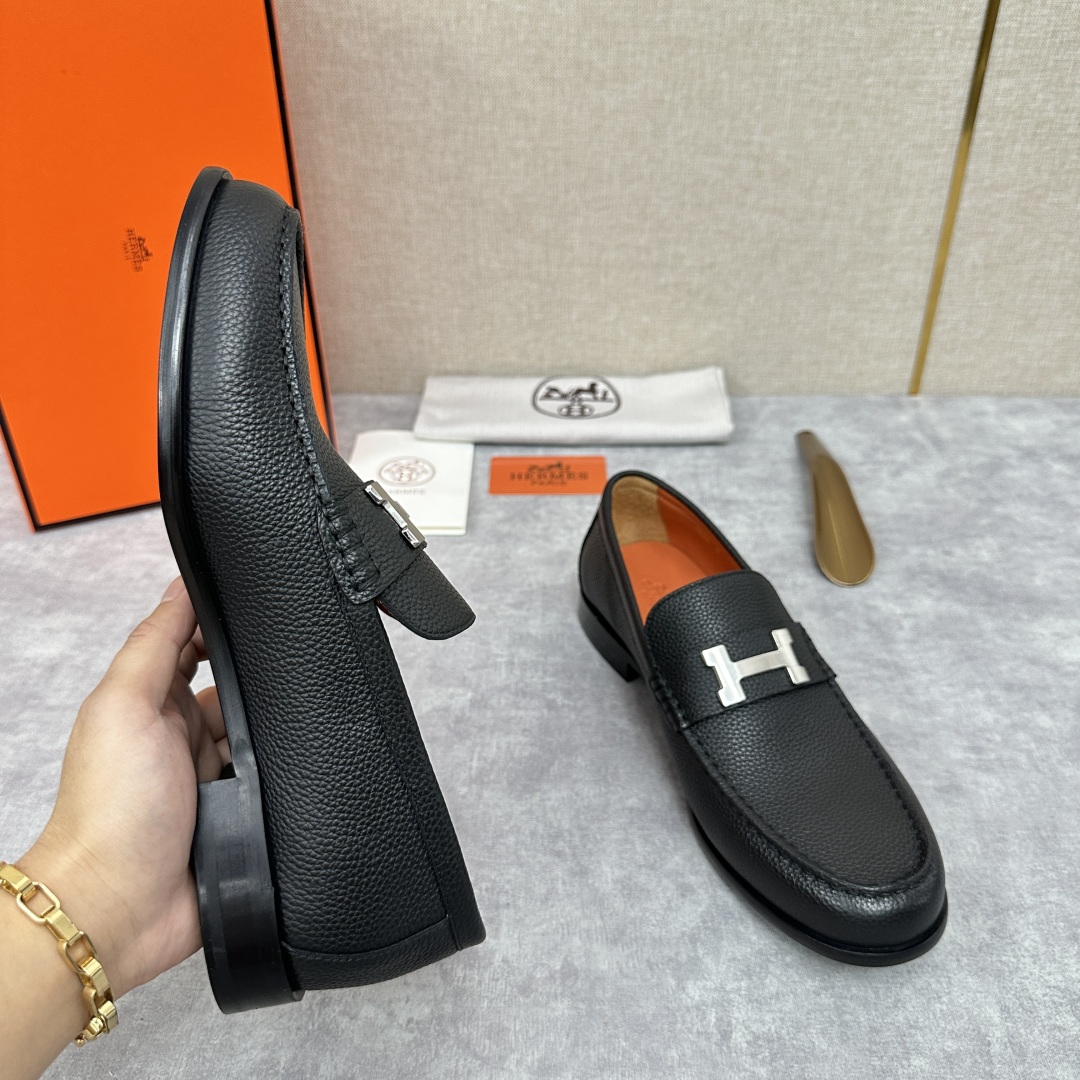 💋💍 H家  爱马-仕 新品Destin乐福鞋  官方 9700  新款男士便鞋上🆕   一脚蹬套脚乐福