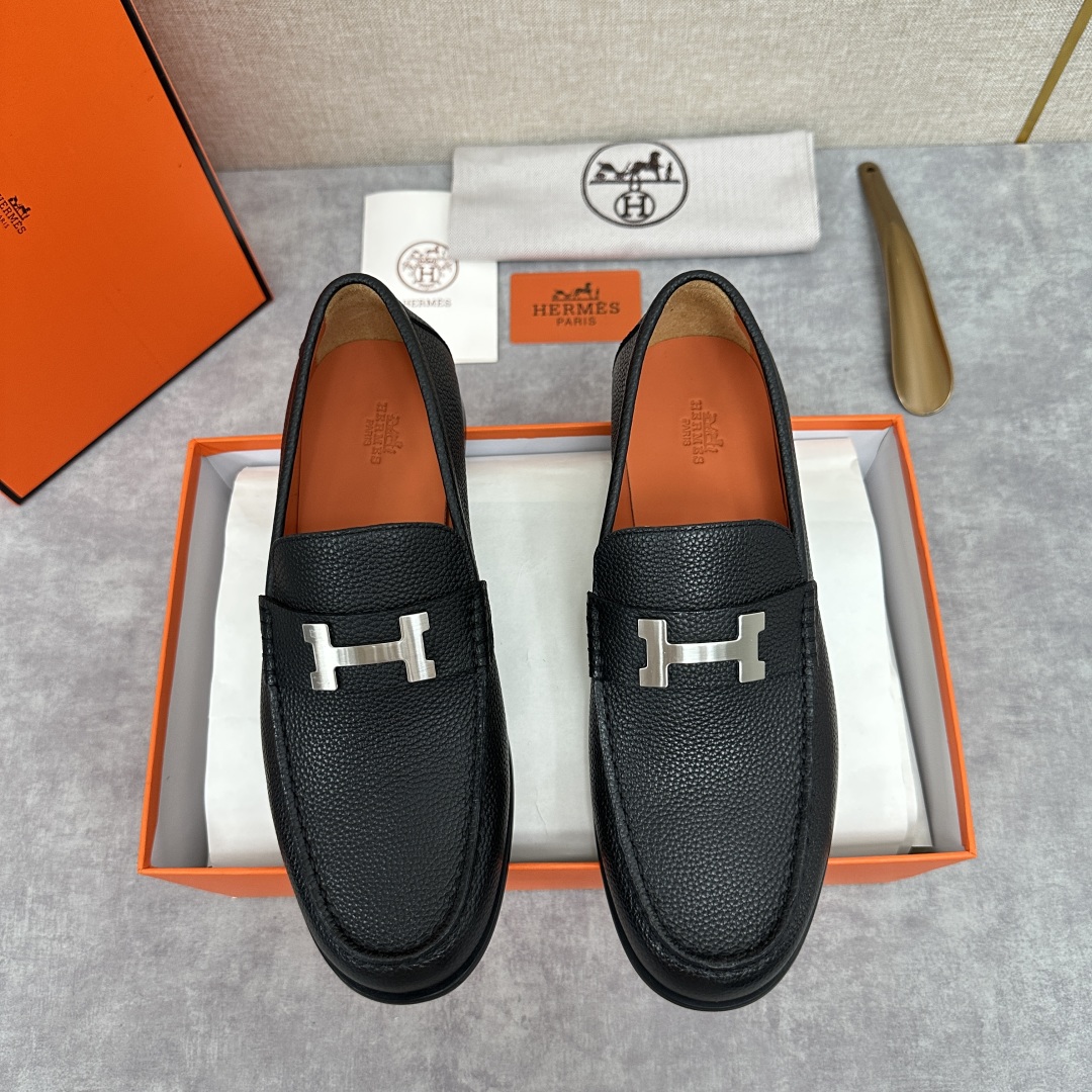 💋💍 H家  爱马-仕 新品Destin乐福鞋  官方 9700  新款男士便鞋上🆕   一脚蹬套脚乐福