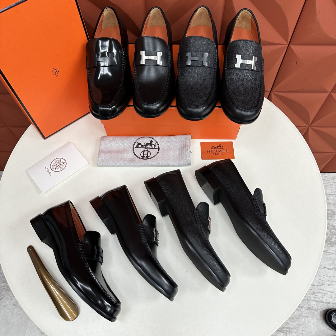 💋💍 H家  爱马-仕 新品Destin乐福鞋  官方 9700  新款男士便鞋上🆕   一脚蹬套脚乐福