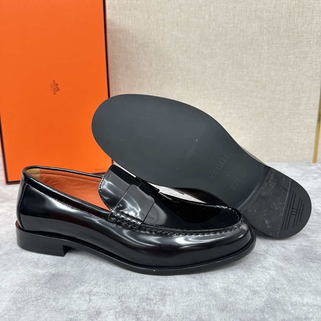 💋💍 H家  爱马-仕 新品Destin乐福鞋  官方 9700  新款男士便鞋上🆕   一脚蹬套脚乐福