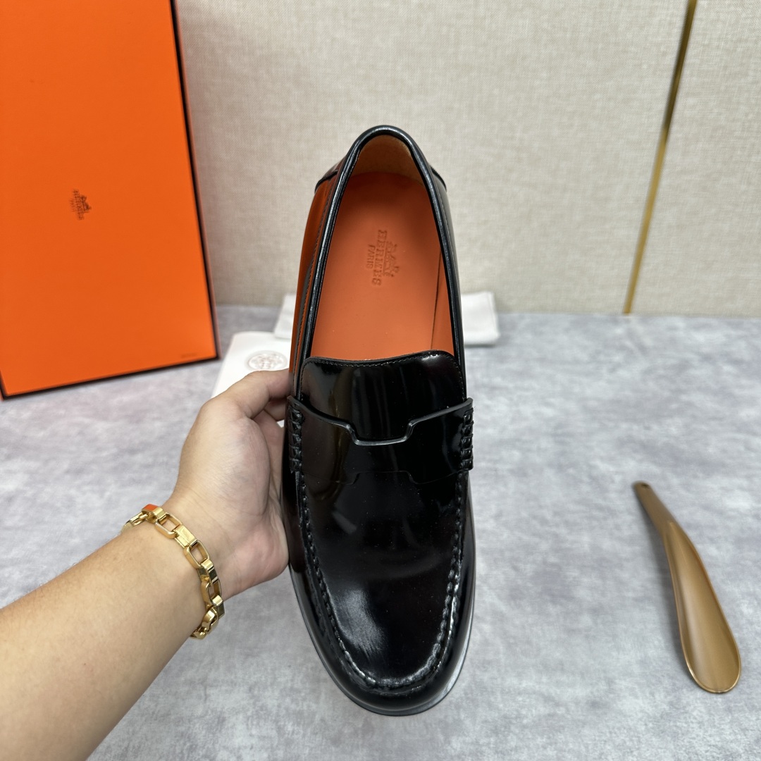 💋💍 H家  爱马-仕 新品Destin乐福鞋  官方 9700  新款男士便鞋上🆕   一脚蹬套脚乐福