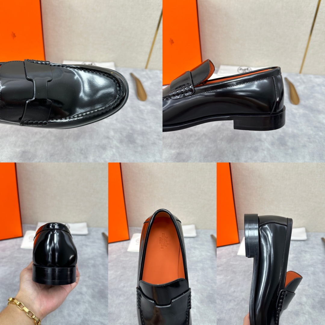 💋💍 H家  爱马-仕 新品Destin乐福鞋  官方 9700  新款男士便鞋上🆕   一脚蹬套脚乐福