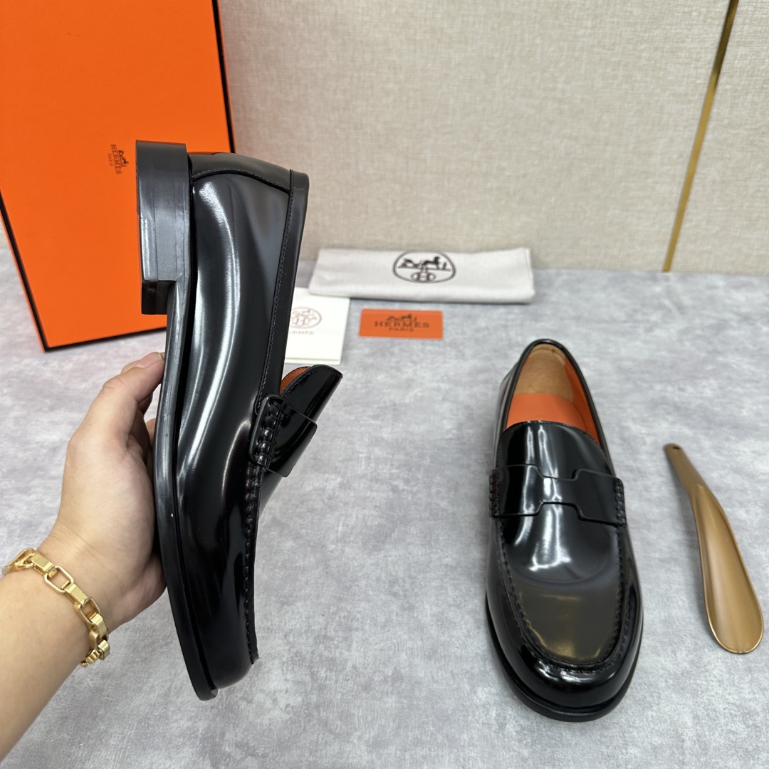 💋💍 H家  爱马-仕 新品Destin乐福鞋  官方 9700  新款男士便鞋上🆕   一脚蹬套脚乐福