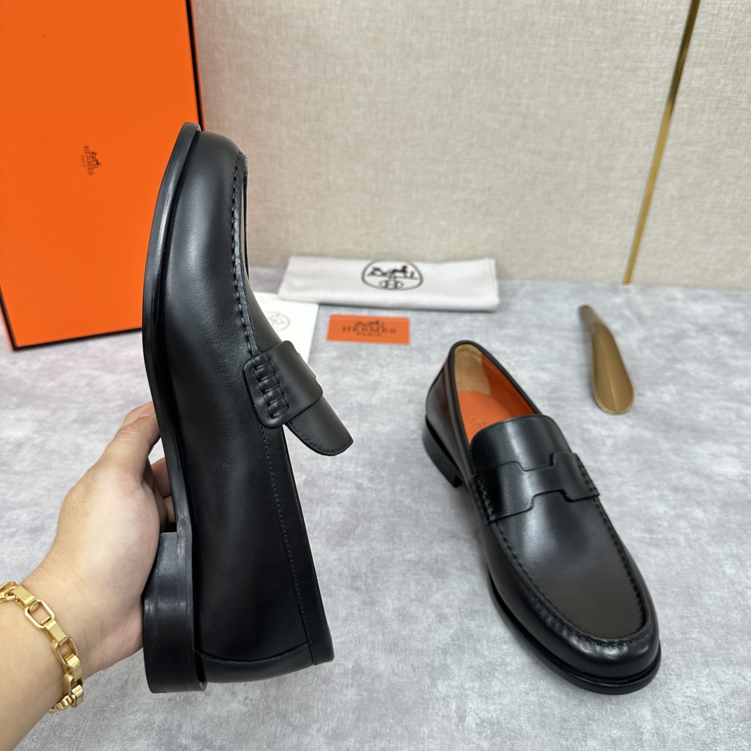 💋💍 H家  爱马-仕 新品Destin乐福鞋  官方 9700  新款男士便鞋上🆕   一脚蹬套脚乐福