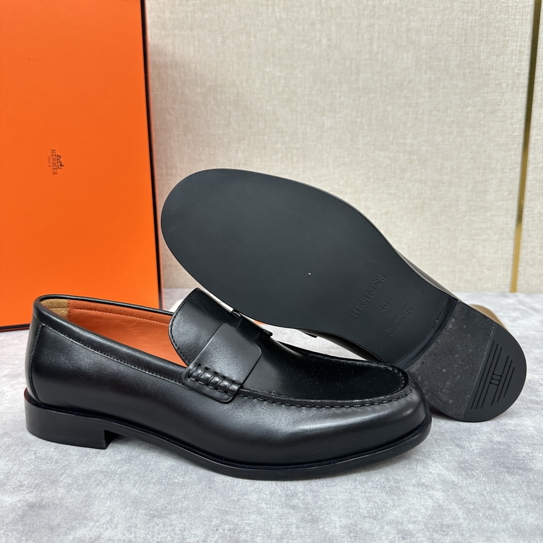 💋💍 H家  爱马-仕 新品Destin乐福鞋  官方 9700  新款男士便鞋上🆕   一脚蹬套脚乐福