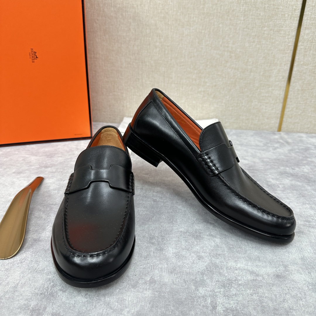 💋💍 H家  爱马-仕 新品Destin乐福鞋  官方 9700  新款男士便鞋上🆕   一脚蹬套脚乐福