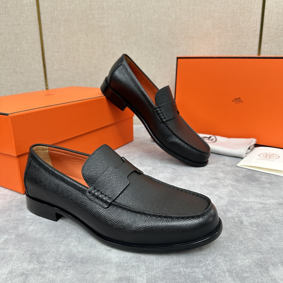 💋💍 H家  爱马-仕 新品Destin乐福鞋  官方 9700  新款男士便鞋上🆕   一脚蹬套脚乐福