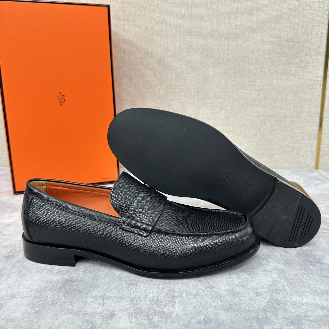 💋💍 H家  爱马-仕 新品Destin乐福鞋  官方 9700  新款男士便鞋上🆕   一脚蹬套脚乐福