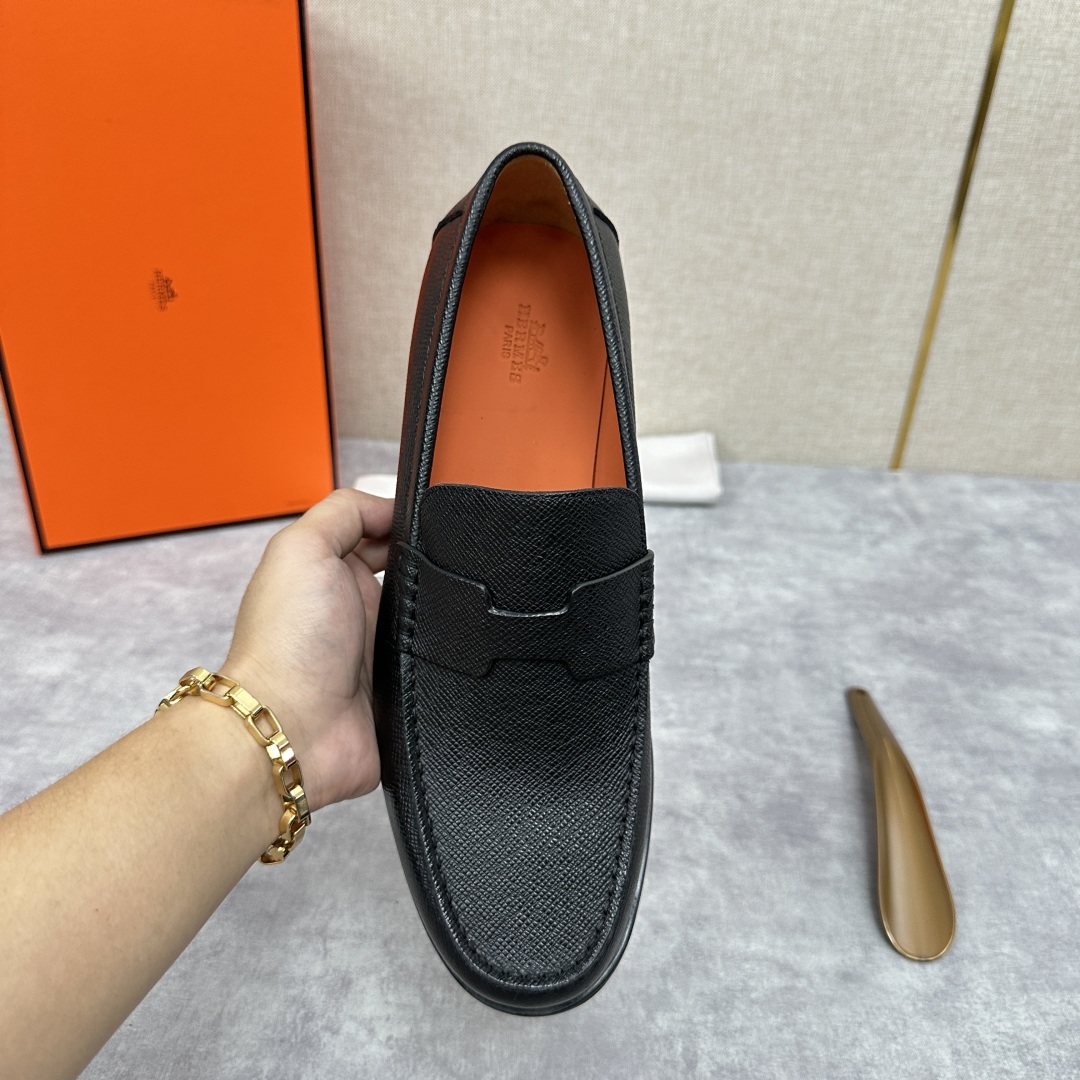 💋💍 H家  爱马-仕 新品Destin乐福鞋  官方 9700  新款男士便鞋上🆕   一脚蹬套脚乐福