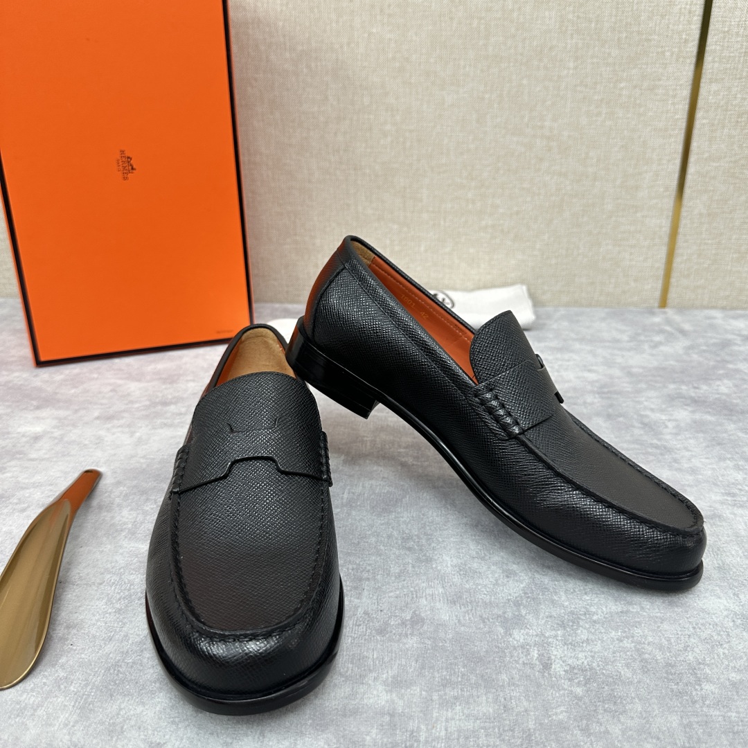 💋💍 H家  爱马-仕 新品Destin乐福鞋  官方 9700  新款男士便鞋上🆕   一脚蹬套脚乐福